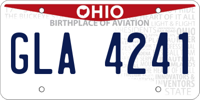 OH license plate GLA4241