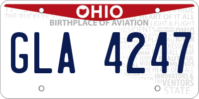 OH license plate GLA4247