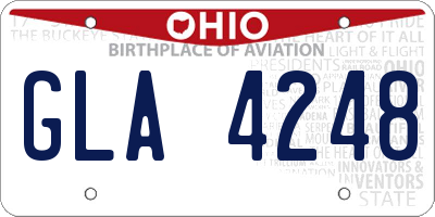 OH license plate GLA4248