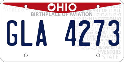 OH license plate GLA4273