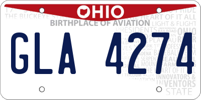 OH license plate GLA4274