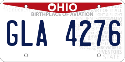 OH license plate GLA4276