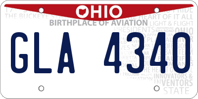OH license plate GLA4340