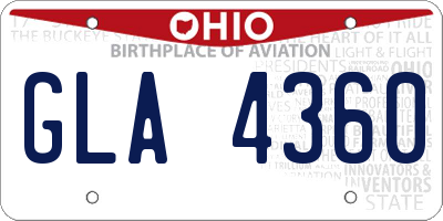 OH license plate GLA4360