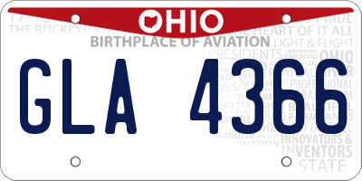 OH license plate GLA4366