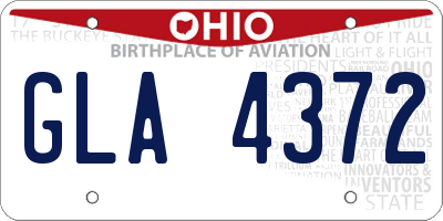 OH license plate GLA4372