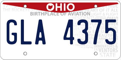OH license plate GLA4375