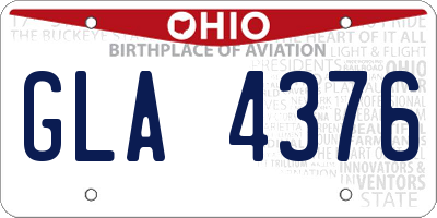 OH license plate GLA4376