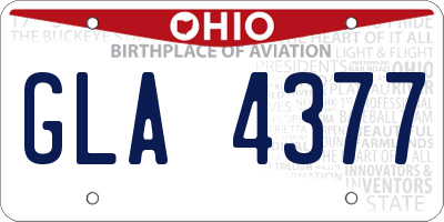 OH license plate GLA4377