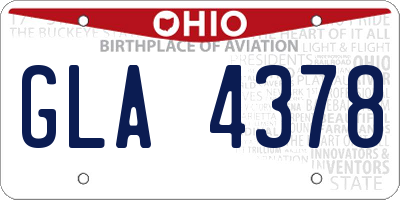 OH license plate GLA4378