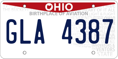 OH license plate GLA4387
