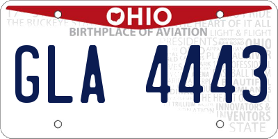 OH license plate GLA4443