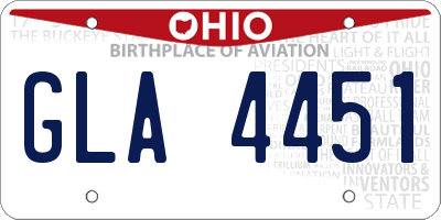 OH license plate GLA4451