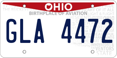 OH license plate GLA4472