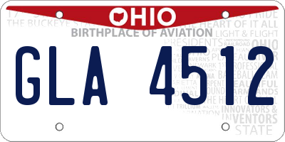 OH license plate GLA4512