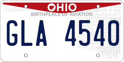 OH license plate GLA4540