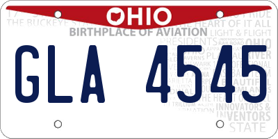 OH license plate GLA4545