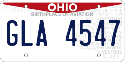 OH license plate GLA4547