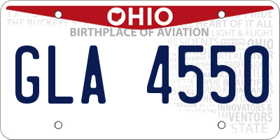 OH license plate GLA4550