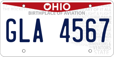 OH license plate GLA4567