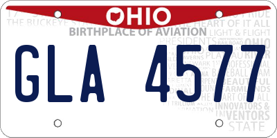 OH license plate GLA4577