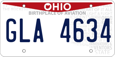 OH license plate GLA4634