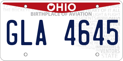 OH license plate GLA4645