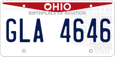 OH license plate GLA4646