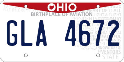 OH license plate GLA4672