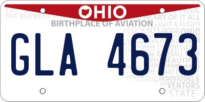 OH license plate GLA4673