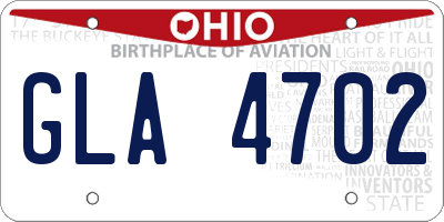 OH license plate GLA4702