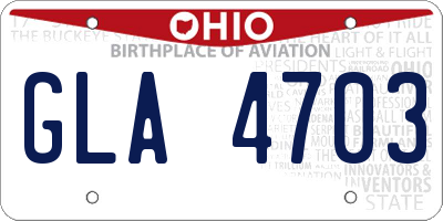 OH license plate GLA4703