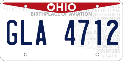 OH license plate GLA4712