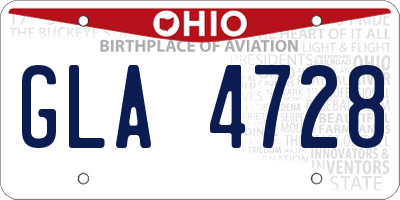 OH license plate GLA4728