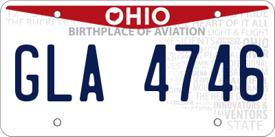 OH license plate GLA4746