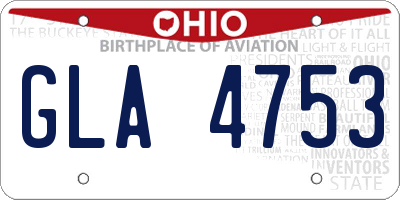 OH license plate GLA4753