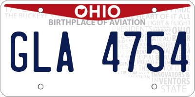 OH license plate GLA4754