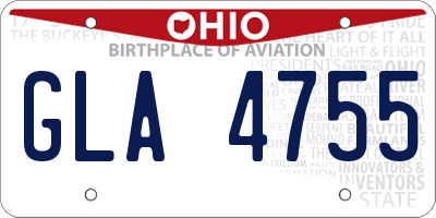 OH license plate GLA4755