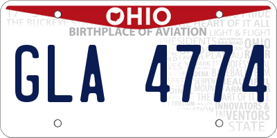 OH license plate GLA4774
