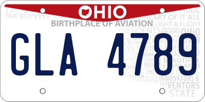 OH license plate GLA4789