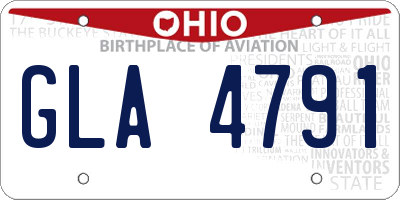 OH license plate GLA4791