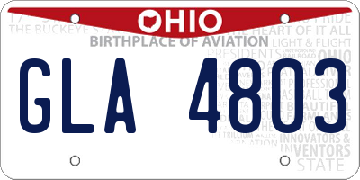 OH license plate GLA4803