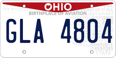 OH license plate GLA4804