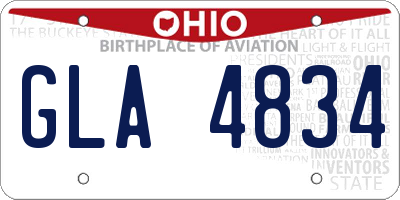 OH license plate GLA4834