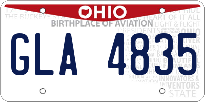 OH license plate GLA4835