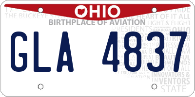 OH license plate GLA4837