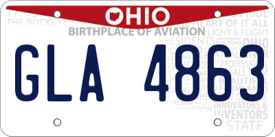 OH license plate GLA4863
