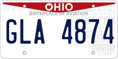 OH license plate GLA4874
