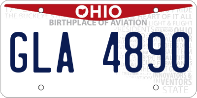 OH license plate GLA4890