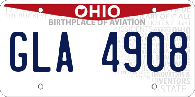 OH license plate GLA4908